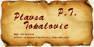 Plavša Topalović vizit kartica